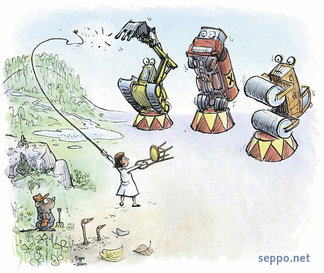  Soil protection  , keywords:
 soil protection contamination environmental protection polluted pollution hazardous wastes legislation regulations supervision monitoring excavator shovel tanker truck road roller chemicals land use building vole worms civil engineering cartoon