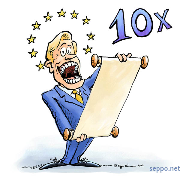  EU aims at ecological efficiency, keywords:
 economical-ecological efficiency saving natural resources eco-efficient green production cartoon