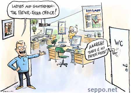  Paper free office, keywords:
 Paper free office paper forest eco efficiency toilet cartoon