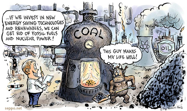  New energy saving technology could freeze the Hell, keywords:
 energy saving technology renewable eco efficient smart grid wind innovation emisson cut coal nuclear fossil fuel cool freeze decil Hell cartoon