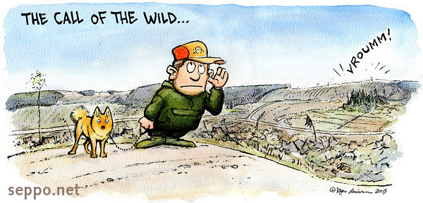  The Call of The Wild, keywords:
 The Call of The Wild forest clearcut dog forestry intensive cartoon