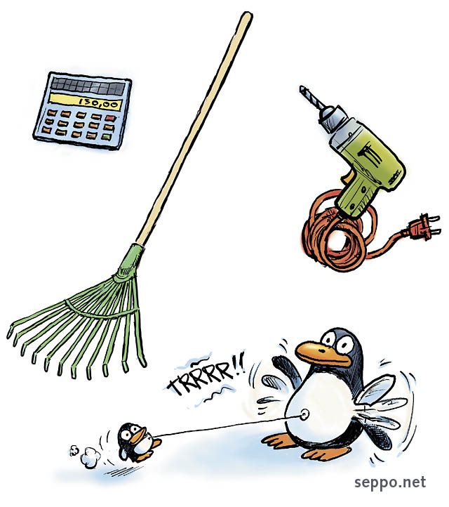  Gadgets without battery, keywords:
 battery mechanical energy solar energy solar-powered pocket calculator rake drill mechanical toy mekaaninen lelu cartoon