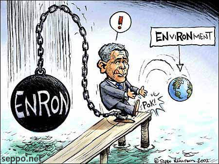 george w bush cartoon. George W. Bush, Enron and