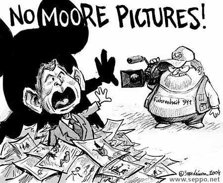  No Moore Pictures, keywords:
 Michael Moore George W. Bush Iraq Abu Ghraib Fahrenheit 911 abuse pictures scandal cartoon