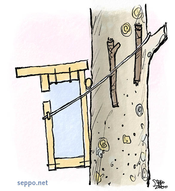  Birdhouse construction, keywords:
 birdhouse construction composition structure building cartoon