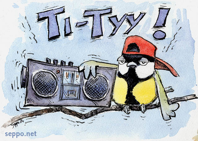  Great Tit with ghetto blaster, keywords:
 Great tit ghetto blaster radio birdsong singing Parus major