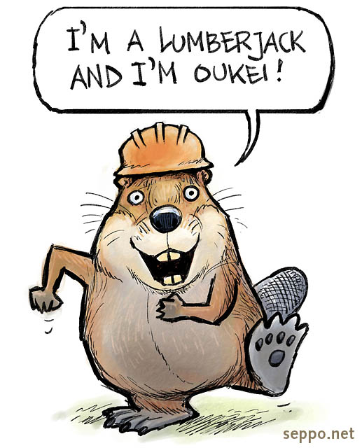  Beaver – lumberjack, keywords:
 beaver lumberjack logger woodcutter song Castor fiber Castor canadensis cartoon