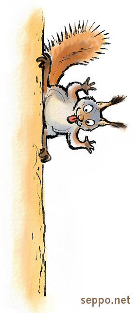  Squirrel making faces, keywords:
 Red squirrel mocking mockery spoof making faces Sciurus vulgaris cartoon