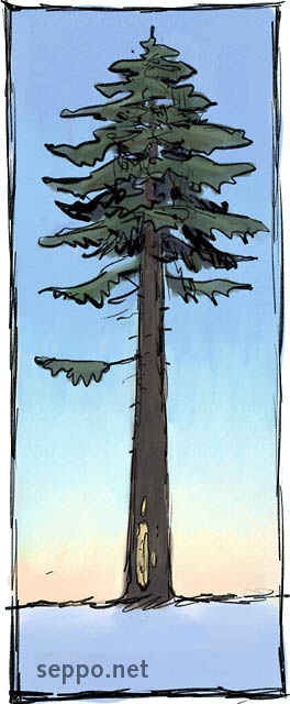  Memorial tree to honour the deceased, keywords:
 memorial tree sacred tree monument mythology cartoon