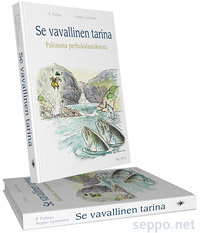  , keywords:
 perhokalastus perhokalastaja pakina huumori pilapiirros kalastus virtavesi taimen harjus lohi koskikalastus isänpäivä kala kalamies kalastaja tinseli perho