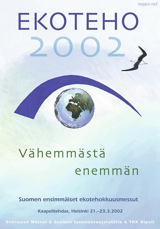 Ekoteho 2002 Messut, keywords:
 Ekoteho ekotehokkuus tehokas ympäristöä säästävä messut ympärsitö kulutus vähemmästä enemmän