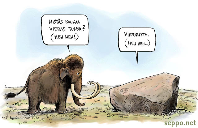  Mammutti ja siirtolohkare, keywords:
 mammutti siirtolohkare jkausi pilapiirros Mammuthus