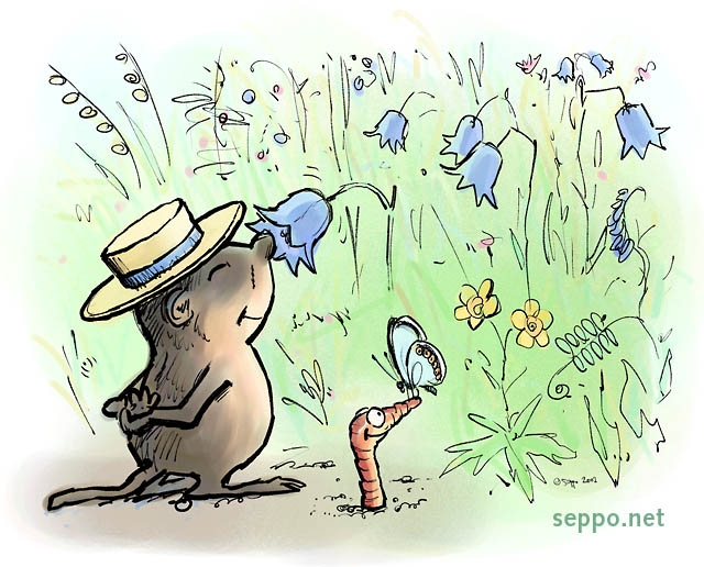  Vesimyyrä, mato ja kukkaniitty, keywords:
 Vesimyyrä mato kukkaniitty niitty perhosniitty niittykukka monimuotoisuus lajirikkaus Arvicola amphibius pilapiirros