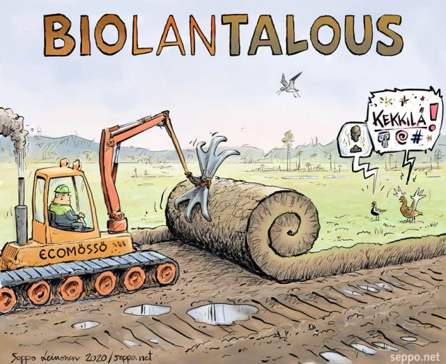 Biolan - sammalenkuorintaa avosuolta