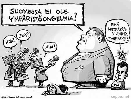  Media ja Paavo Lipponen, keywords:
 Media Paavo Lipponen Suomi ympäristö ympäristöongelma toimittaja magnetofoni pilapiirros