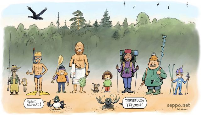  Teijoon suunnitellun kansallispuiston käyttäjiä, keywords:
 Teijo virkistyskäyttö retkeily liikunta melonta uinti marjastus sienestys kalastus patikointi hiihto pilkkiminen luonto retkeilyalue kansallispuisto pilapiirros