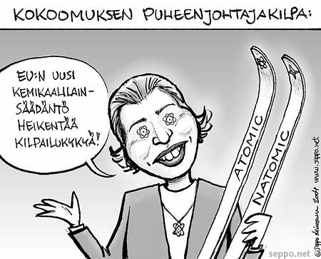  Marjo Matikainen lobbaa, keywords:
 energia lobbaus Marjo Matikainen atomi European Union EU kemikaalilaki kemianteollisuus kemikaali kilpailukyky terveys riskit lobbaa kokoomus