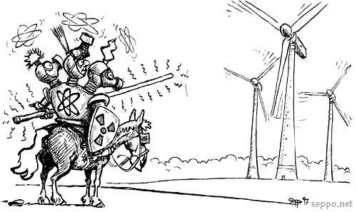  Tuulimyllyt vastaan ydinvoima, keywords:
 energia ydinvoima wind power
