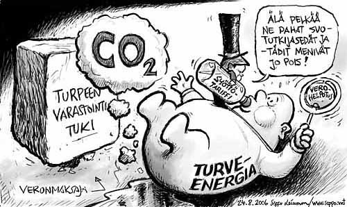  Mauri Pekkarinen ja turvevoima, keywords:
 turve turpeenpoltto turve-energia tuki verohelpotus energia ilmastonmuutos hiilidioksidi fossiilinen polttoaine ilmastopolitiikka Mauri Pekkarinen veronmaksaja päästö vesistöpäästö kasvihuonekaasu