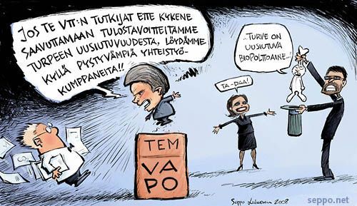  Vapo vastaan VTT - turve ei uusiutuva polttoaine, keywords:
 turve uusiutuva fossiilinen co2 ilmasto Mauri Pekkarinen Atte Korhola Eija-Riitta Korhola VTT Vapo polttoaine energia energianlähde pilapiirros