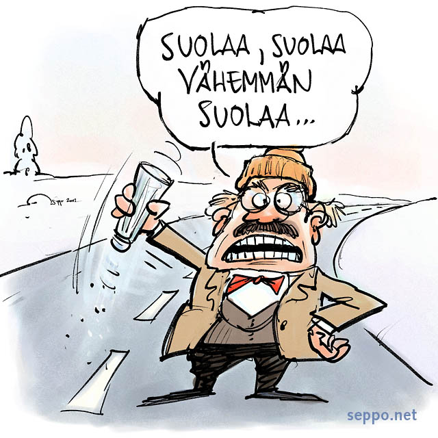  Tiesuolauksen vähentäminen, keywords:
 tie suolaus suolaaminen tiesuolaus liukkaudentorjunta ympäristöhaitta pohjavesi talvi pilapiirros