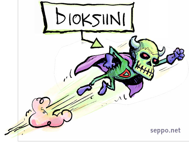  Supermyrkky dioksiini, keywords:
 dioksiini supermyrkky myrkky poltto jäte roska jätteenpoltto pilapiirros