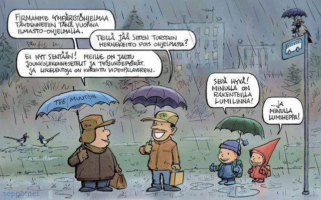  Firman ympäristöohjelma, keywords:
 ekoteko ilmasto luonnonvarojen säästö syksy ympäristöystävällinen ympäristöä säästävä yritys ympäristöohjelma joukkoliikenne sade
