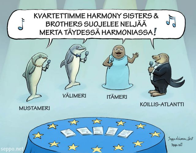  Helcom ja merten suojelu, keywords:
 EU Helcom Itämeri Koillis-Atlantti Mustameri Välimeri delfiini halli harmonia kokous kvartetti meri merten norppa pilapiirros pyöriäinen suojelu